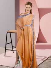 Traditional Sleeveless Side Zipper Asymmetrical Sequins Prom Party Dress