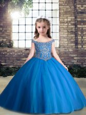 Trendy Sleeveless Lace Up Floor Length Beading Pageant Dresses