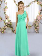 Graceful Sleeveless Lace Up Floor Length Hand Made Flower Dama Dress for Quinceanera