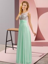  Scoop Sleeveless Chiffon Court Dresses for Sweet 16 Beading Side Zipper