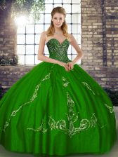 Dynamic Floor Length Green Quinceanera Dress Sweetheart Sleeveless Lace Up