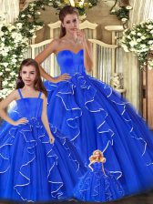  Sleeveless Beading and Ruffles Lace Up Sweet 16 Quinceanera Dress