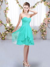  Knee Length Turquoise Dama Dress Sweetheart Sleeveless Lace Up