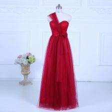 Artistic Sleeveless Zipper Floor Length Ruching Quinceanera Court of Honor Dress