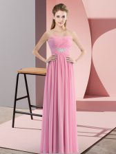 Pretty Rose Pink Sweetheart Neckline Beading Prom Gown Sleeveless Zipper
