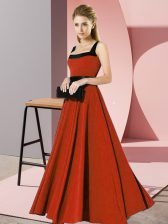 Superior Chiffon Sleeveless Floor Length Damas Dress and Belt
