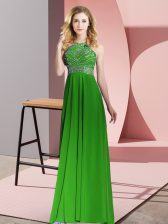  Scoop Sleeveless Chiffon Dress for Prom Beading Backless