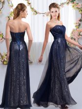 Classical Chiffon and Sequined Sleeveless Floor Length Vestidos de Damas and Sequins