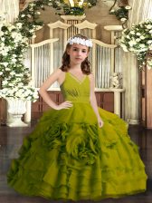  Straps Sleeveless Organza Little Girls Pageant Dress Wholesale Ruffled Layers Zipper