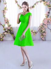  A-line Lace Dama Dress Lace Up Lace Cap Sleeves Mini Length