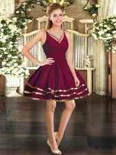  Mini Length Ball Gowns Long Sleeves Burgundy Prom Dresses Backless