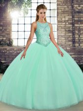  Scoop Sleeveless Tulle Sweet 16 Dress Embroidery Lace Up