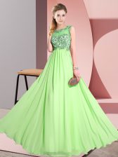  Scoop Sleeveless Chiffon Dama Dress Beading and Appliques Backless
