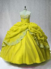 Custom Made Beading and Appliques and Pick Ups 15th Birthday Dress Olive Green Lace Up Sleeveless Floor Length