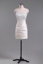 Deluxe Champagne Sleeveless Satin Side Zipper for Prom and Party and Military Ball