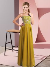  Brown Sweetheart Neckline Beading Prom Party Dress Sleeveless Lace Up