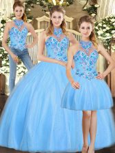 Adorable Sleeveless Embroidery Lace Up Quinceanera Dresses