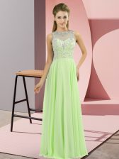 On Sale Zipper High-neck Beading Prom Gown Chiffon Sleeveless