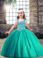 Custom Designed Sleeveless Beading Side Zipper Winning Pageant Gowns
