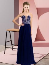  Sweetheart Sleeveless Chiffon Prom Gown Beading Lace Up