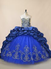  Sleeveless Brush Train Lace Up Beading 15 Quinceanera Dress