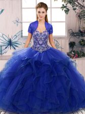Extravagant Sleeveless Beading and Ruffles Lace Up Quinceanera Gowns