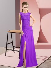 Custom Designed Sleeveless Beading and Lace Zipper Prom Gown