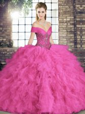  Sleeveless Lace Up Floor Length Beading and Ruffles Quinceanera Dresses