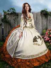 Best Sleeveless Lace Up Floor Length Beading and Embroidery Quinceanera Gowns