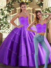 Delicate Tulle Sleeveless Floor Length Vestidos de Quinceanera and Beading