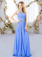  Beading Damas Dress Lavender Zipper Sleeveless Floor Length