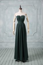 Great Strapless Sleeveless Chiffon Evening Dress Ruching Zipper