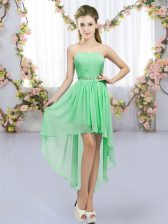 Free and Easy Green Dama Dress for Quinceanera Wedding Party with Beading Sweetheart Sleeveless Lace Up