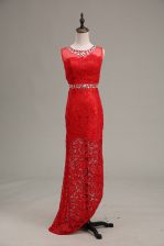  Red Prom Dresses Prom and Party and Wedding Party with Beading Scoop Sleeveless Zipper