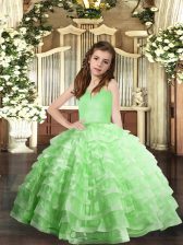  Ruffled Layers Child Pageant Dress Lace Up Sleeveless Floor Length