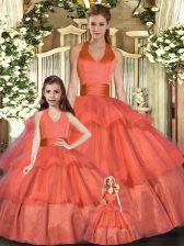 Latest Sleeveless Lace Up Floor Length Ruffled Layers Sweet 16 Dresses
