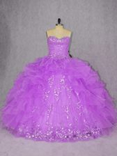 Artistic Sleeveless Appliques and Ruffles Lace Up Vestidos de Quinceanera