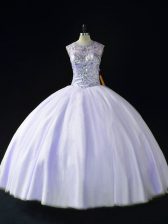  Floor Length Ball Gowns Sleeveless Lavender Sweet 16 Dresses Lace Up