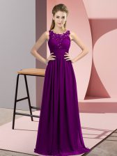  Beading and Appliques Court Dresses for Sweet 16 Purple Zipper Sleeveless Floor Length