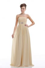 Comfortable Sleeveless Beading and Ruching Lace Up Dress for Prom