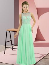 Shining Chiffon Sleeveless Floor Length and Beading