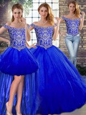  Sleeveless Beading and Ruffles Lace Up 15 Quinceanera Dress
