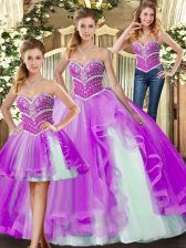  Floor Length Ball Gowns Sleeveless Lilac Ball Gown Prom Dress Lace Up