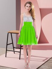  Scoop Sleeveless Side Zipper Dama Dress Chiffon
