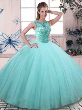 Customized Sleeveless Beading Lace Up 15th Birthday Dress