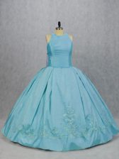 Stunning Floor Length Blue Quinceanera Gowns Sleeveless