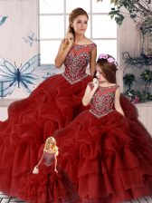 Clearance Sleeveless Brush Train Beading and Pick Ups Zipper 15 Quinceanera Dress
