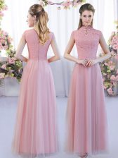 Pretty Cap Sleeves Lace Zipper Quinceanera Court Dresses