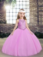  Sleeveless Beading Lace Up Evening Gowns
