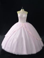  Ball Gowns Sleeveless Pink 15 Quinceanera Dress